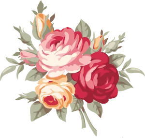 Elegant Rose Vector Illustration PNG Image