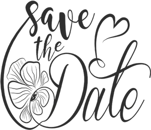 Elegant Save The Date Calligraphy PNG Image