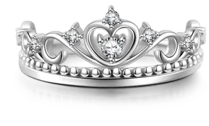 Elegant Silver Diamond Crown PNG Image