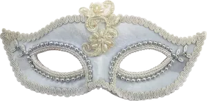 Elegant Silver Masquerade Mask PNG Image