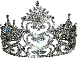 Elegant Silver Queen Crown PNG Image