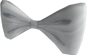 Elegant Silver Satin Bow Tie PNG Image