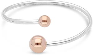 Elegant Silverand Rose Gold Bracelet PNG Image