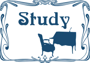 Elegant Study Room Silhouette PNG
