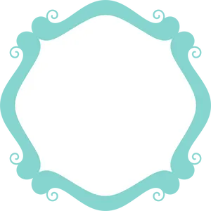 Elegant Teal Frame Design PNG Image