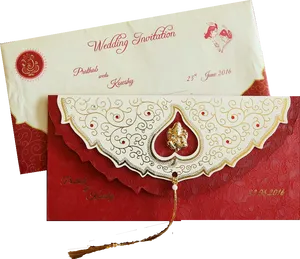 Elegant Traditional Wedding Invitation Card PNG Image