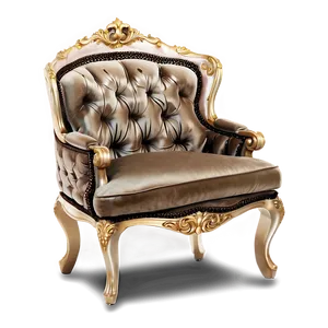 Elegant Velvet Armchair Png 06262024 PNG Image