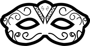 Elegant Venetian Mask Outline PNG Image