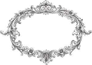 Elegant Vintage Floral Frame PNG Image