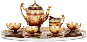 Elegant Vintage Tea Set PNG