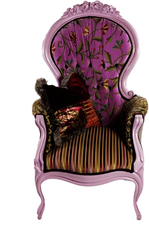 Elegant Vintage Throne Chair PNG Image