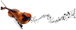 Elegant Violinwith Bow PNG Image