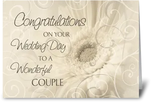 Elegant Wedding Card Congratulations PNG Image