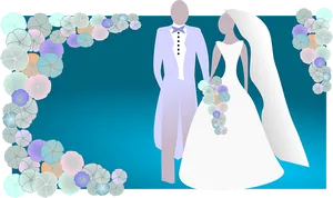 Elegant Wedding Couple Silhouette PNG
