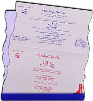 Elegant Wedding Invitation Card PNG Image