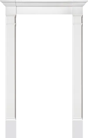 Elegant White Door Frame PNG Image