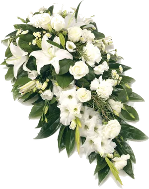 Elegant White Floral Arrangement PNG Image