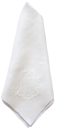 Elegant White Linen Napkin PNG Image