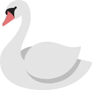 Elegant White Swan Vector PNG Image