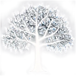 Elegant White Tree Design Png Ojm PNG Image