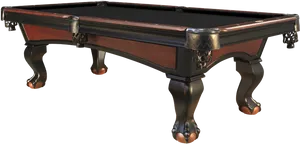 Elegant Wooden Pool Table PNG Image