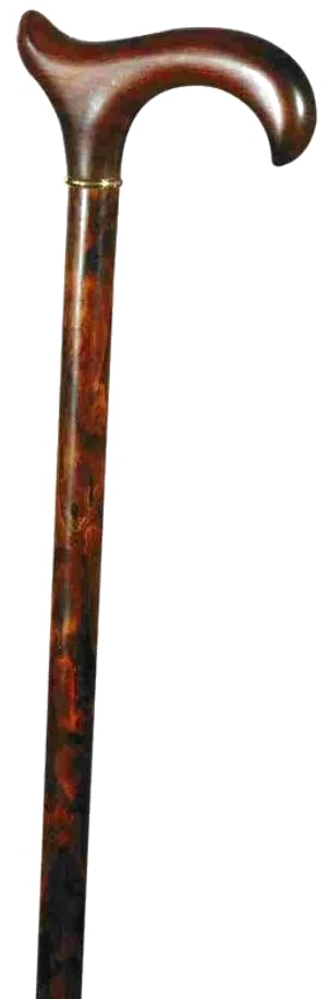 Elegant Wooden Walking Stick PNG Image