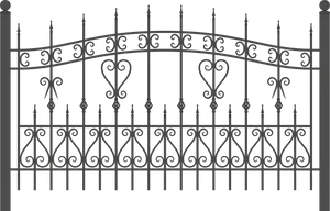 Elegant Wrought Iron Gate Design PNG Image