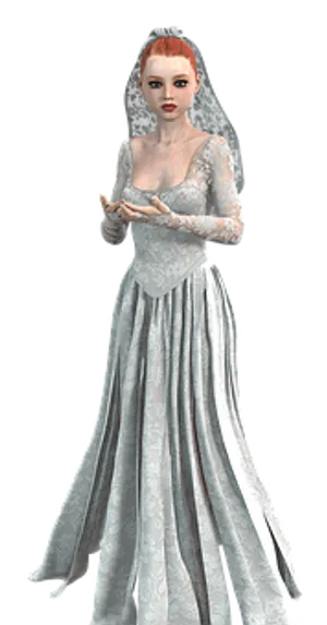 Elegant3 D Bride Pose PNG Image