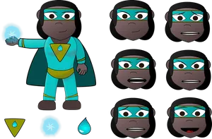 Elemental Superhero Character Design PNG Image