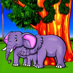 Elephant Family Cartoon Png 06212024 PNG Image