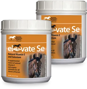 Elevate Se Horse Vitamin Supplement Containers PNG Image