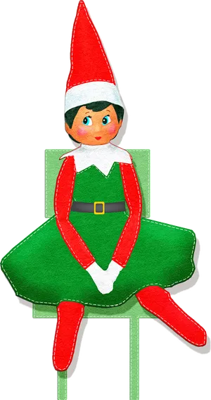 Elf On The Shelf Sitting PNG Image