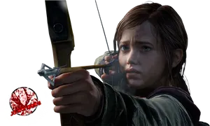 Ellie Aiming Bow The Lastof Us PNG Image