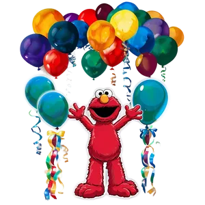 Elmo Birthday Scene Setter Png 06132024 PNG Image