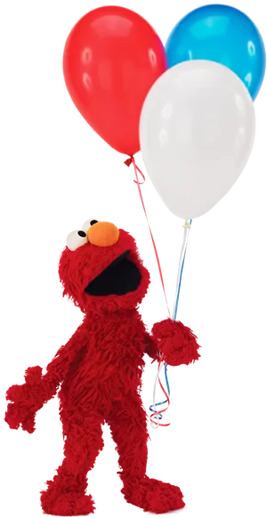 Elmo_with_ Balloons.png PNG Image