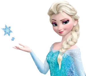 Elsa Creating Snowflakes PNG Image