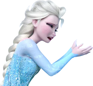 Elsa Crying Emotional Expression PNG Image