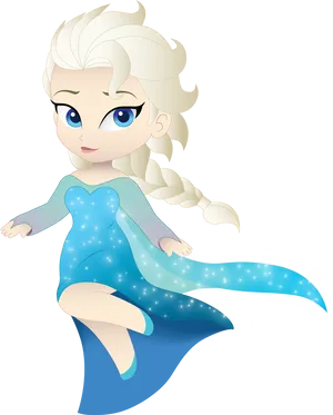 Elsa Frozen Animated Character PNG Image