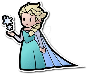 Elsa Frozen Animated Sticker PNG Image