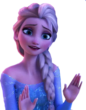 Elsa Frozen Character Portrait PNG Image