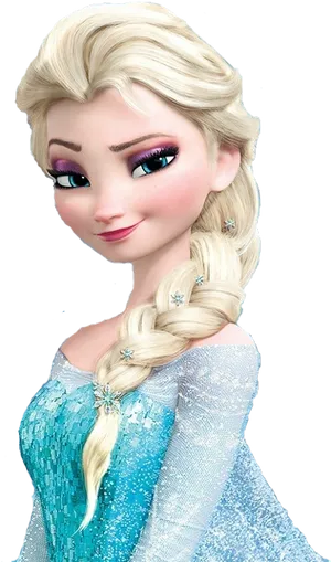 Elsa Frozen Character Portrait PNG Image