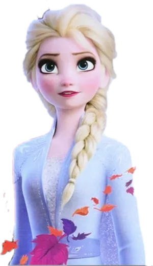 Elsa Frozen Character Portrait PNG Image