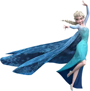 Elsa Frozen Character Pose PNG Image