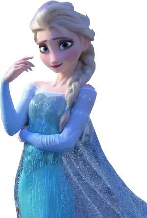 Elsa Frozen Character Pose PNG Image