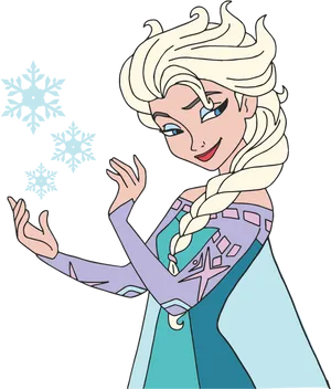 Elsa Snowflake Magic Animation PNG Image