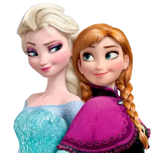 Elsaand Anna Frozen Sisters PNG Image