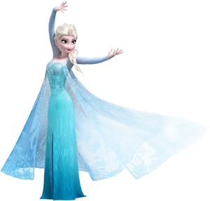 Elsain Ice Blue Gown PNG Image