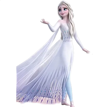 Elsain White Gown Frozen PNG Image