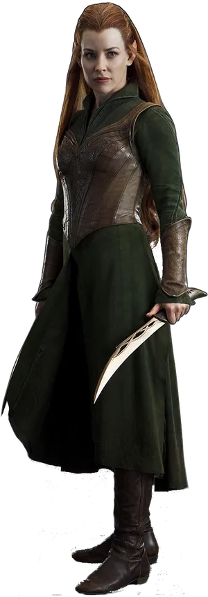 Elven Warrior Female Hobbit Movie PNG Image