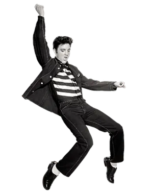 Elvis Presley Dancing Blackand White PNG Image